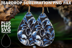 Radiant Teardrop EARRINGS Art, Flower Pattern Product Image 1