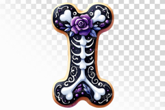 Spooky Bone Shaped Halloween Cookies PNG Product Image 1