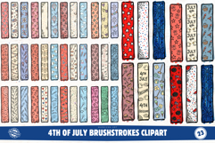 4th of July Brushstrokes Clipart Product Image 1