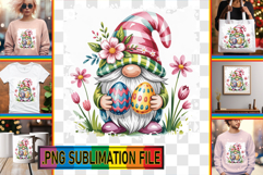 Fun TOTE BAG Ideas PNG, Easter Gnomes Product Image 1
