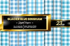 Glacier Blue Gingham Digital Papers 23 Variations Product Image 1