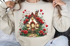 Valentines Day Fairy Houses Clipart PNG Product Image 1