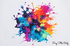 Watercolor Color Splash Clipart PNG Product Image 1