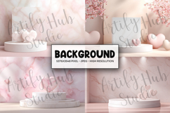 Blush Marble Heart Podium Background Product Image 1