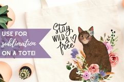 Spring Cat Clipart Watercolor Floral Sublimation Set Product Image 2