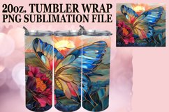 20oz Sublimation: Sparkly Butterfly Tumbler Wrap Product Image 1