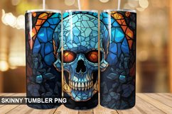 Stained Glass Halloween Skull | Skull 20 oz Skinny Tumbler Product Image 1