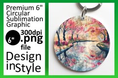 Lush 3D Summer Landscape Round Design Product Image 1