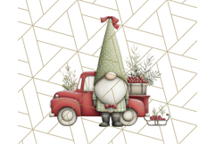 Vintage Truck Christmas Gnomes Clipart PNG, Cute Gnome Png Product Image 3
