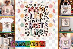 Cheerful Tote Bag Designs PNG, Mother's Day Product Image 1