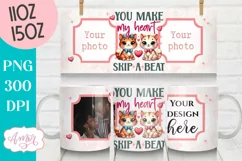 Cute Valentines Photo Mug Wrap template PNG for Sublimation Product Image 1