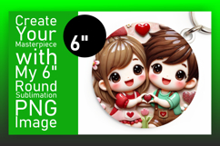 Chic Keychain Circle PNG Sublimation , 3D Characters Product Image 1