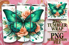 Radiant Thoughts 20oz tumbler wrap, Butterfly Product Image 1