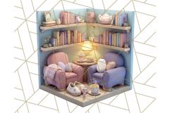 Kawaii Cozy Girl Clipart PNG, Pastel Fall Cozy Aesthetic Product Image 3