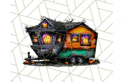 Haunted Houses Clipart PNG, Spooky Halloween Homes Product Image 3