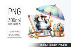 Summer Animals Clipart PNG Bundle, Beach Animals PNG Product Image 13