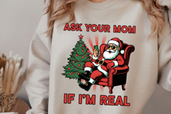 Ask Your Mom Sarcastic Santa PNG Funny Santa Christmas Png Product Image 3
