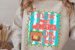 It&#039;s The Most Wonderful Time Png, Preppy Christmas Png Product Image 2