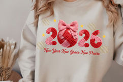 Happy New Year 2026 PNG, Crochet Yarn Christmas png design Product Image 2