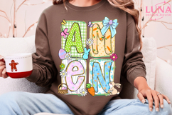 Preppy Amen PNG, Coquette bow Amen Png, Preppy Easter png Product Image 2