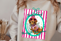 Dachshund Through The Snow PNG, Retro Christmas Dog Mom Png Product Image 3
