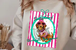Dachshund Through The Snow PNG, Retro Christmas Dog Mom Png Product Image 3
