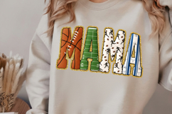 Football Mama Png, Patchwork Foorball Mama Png, Sports Mama Product Image 2