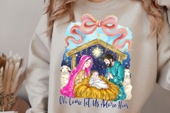 Oh Come Let Us Adore Him PNG, Religious Christmas Church PNG Product Image 3