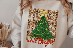 Leopard Merry and Bright Png, Leopard Christmas Png Product Image 3