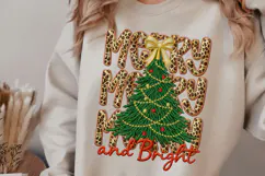 Leopard Merry and Bright Png, Leopard Christmas Png Product Image 3
