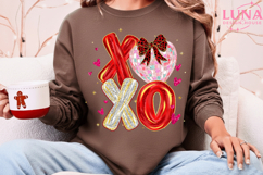 XOXO Valentine PNG, Red Heart Coquette Design, Valentines Product Image 4