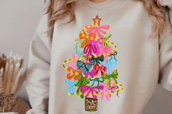 Colorful Coquette Christmas Tree Png, Preppy Christmas Png Product Image 2