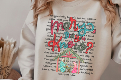 Preppy Mary Did You Know PNG, Doodle Font Christmas PNG Product Image 2