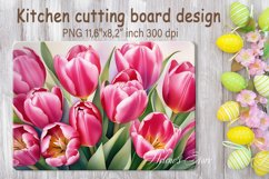 Spring pink tulip flowers for cutting board sublimation Product Image 1