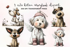 Cute Watercolor Dogs Clipart PNG Product Image 1