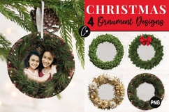 4 Christmas Photo Ornament PNG Product Image 1