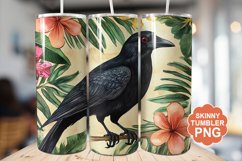 Summer Tropical Crow Tumbler | Summer Tumbler Wrap Product Image 1