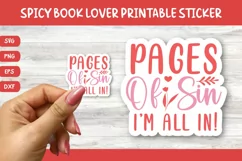 Printable Spicy Book Lover Sticker | Pages Of Sin I'm All In Product Image 1