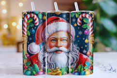 Merry Christmas Santa Tumbler Wrap | Christmas Wrap Product Image 1