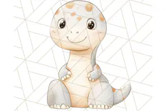 Cute Pastel Dinosaur Clipart PNG for Nursery Art, Baby Decor Product Image 3