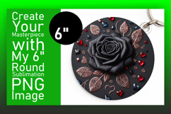Trendy Circle Coaster PNG Design , 3D Flower Product Image 1