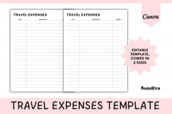 Travel Expenses Editable Template 3 | Travel Planner Product Image 1