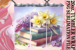 Joyful vibes 20oz tumbler wrap, Book and flower Product Image 1