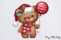Christmas Teddy Bear Sublimation Clipart PNG Product Image 1