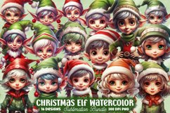 Mega Christmas Watercolor Clipart Bundle, Sublimation Bundle Product Image 19