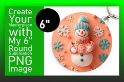 Cute Holiday Snowman 3D Round Design Sublimation Product Image 1