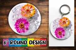 Lily Breeze: Round Sublimation Art Keychain PNG Product Image 1