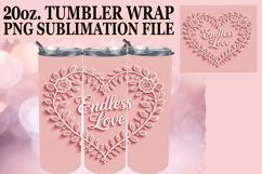 Serene days 20oz tumbler wrap, Heart Quote Product Image 1