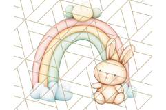 Pastel Plushie Rainbow Clipart PNG, Nursery Baby Animals Png Product Image 3