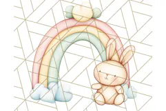 Pastel Plushie Rainbow Clipart PNG, Nursery Baby Animals Png Product Image 3